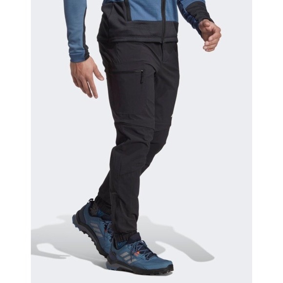 Adidas Terrex Utilitas Zip-Off Hiking Pants Mens Large Black Convertible HN2896